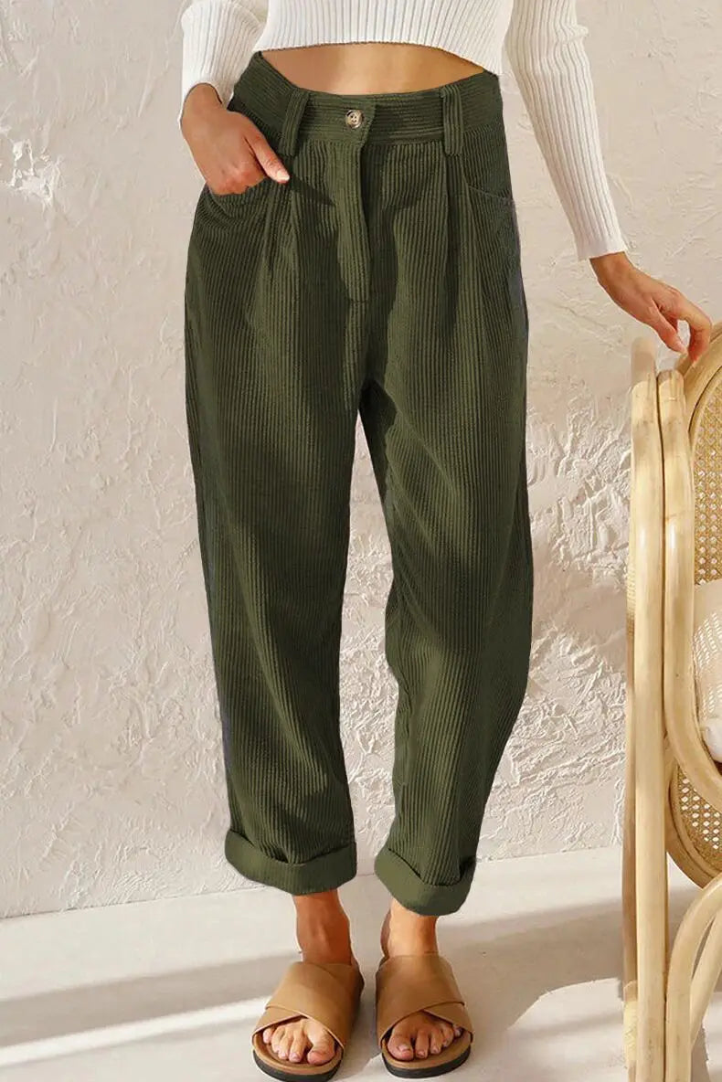 Clara™ | Retro Corduroy High-Waisted Pants